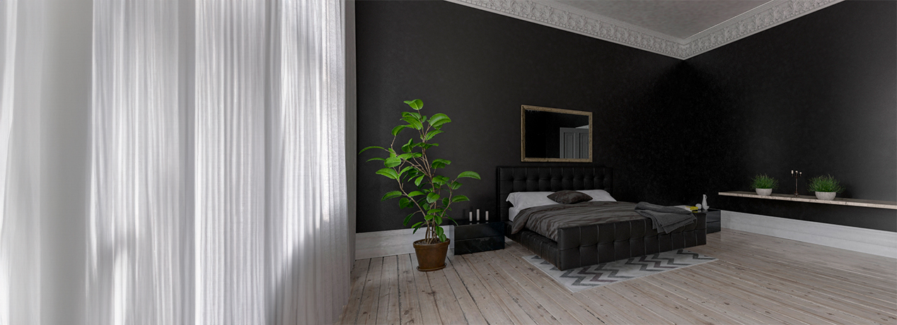Dormitorio moderno color negro