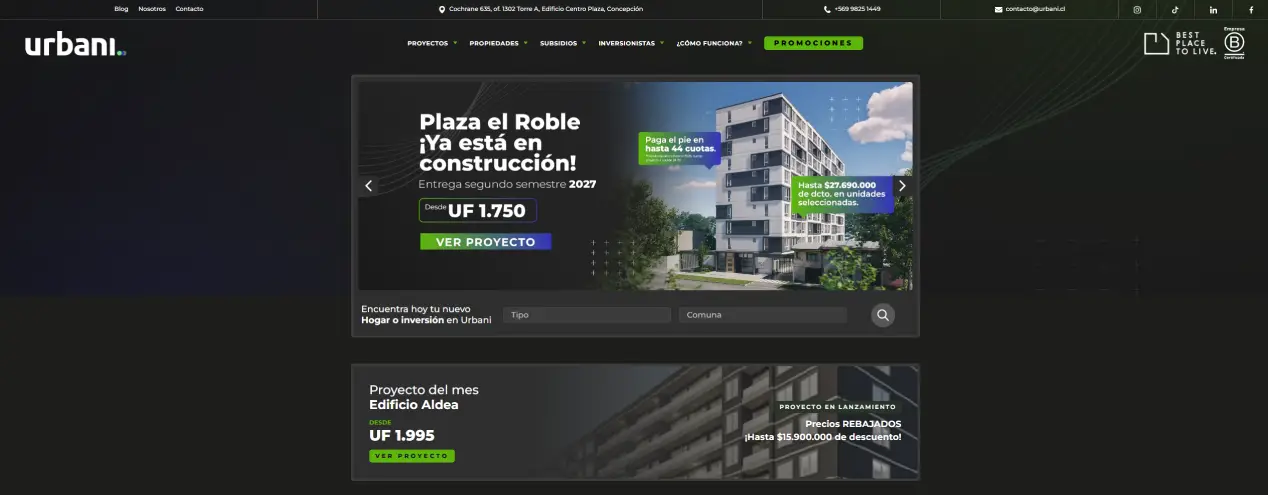 Inmobiliaria Urbani trabaja con subsidios habitacionales