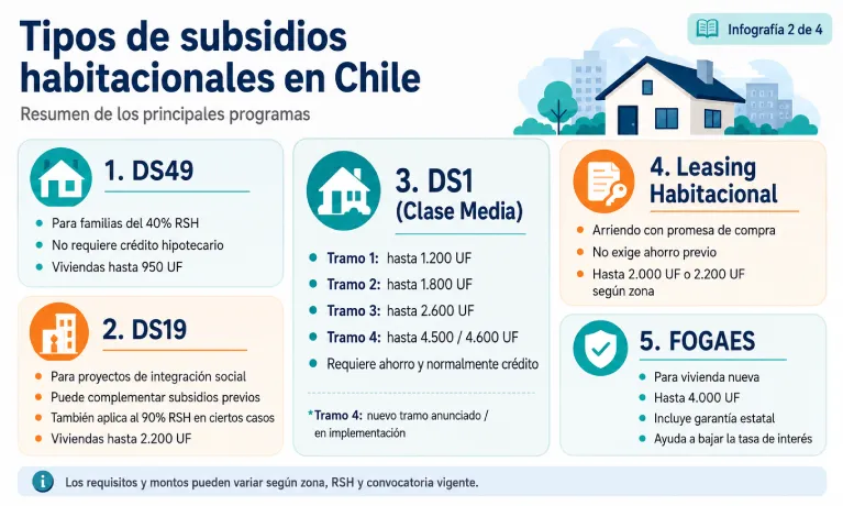 ¿A qué tipos de subsidios del gobierno pueden postular las familias chilenas?