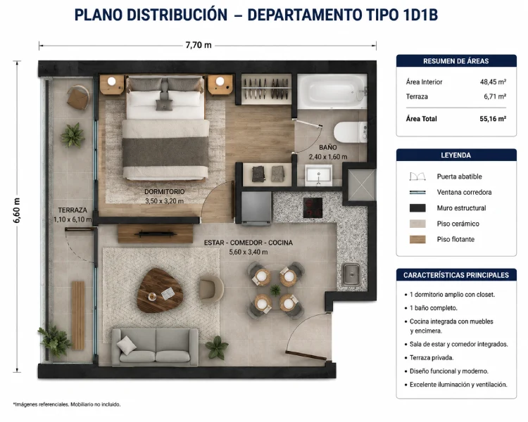 Departamento 1D+1B