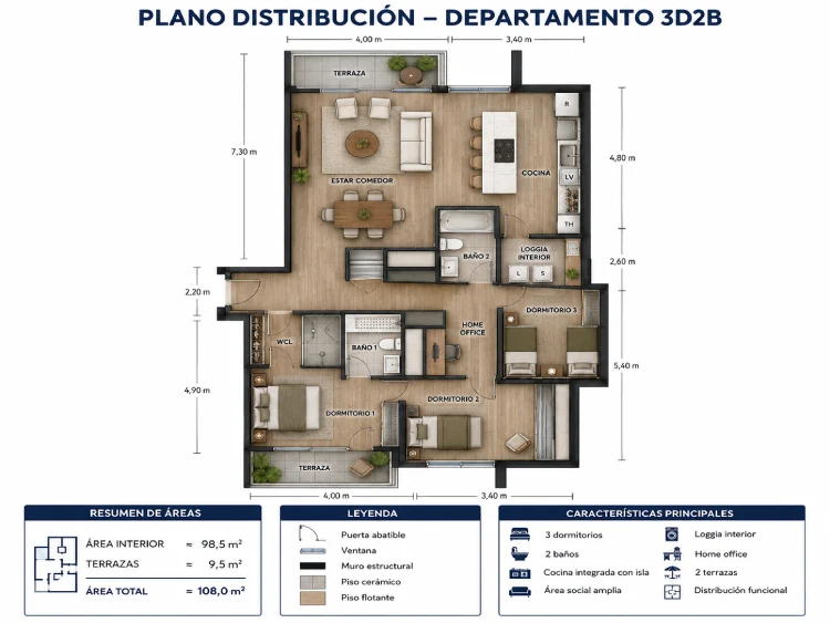 Departamento 3D+2B