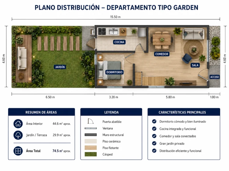 Departamentos tipo garden 